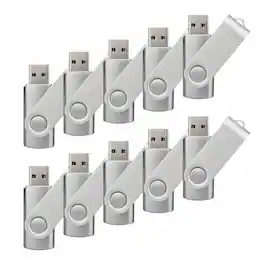 Stock Preferred - 10-Pack 32GB USB 2.0 Metal Flash Drives - Silver