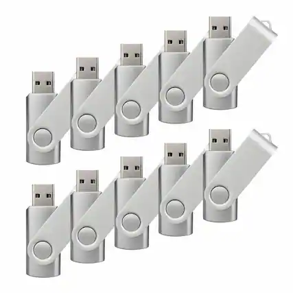 Front. Stock Preferred - 10-Pack 32GB USB 2.0 Metal Flash Drives - Silver.