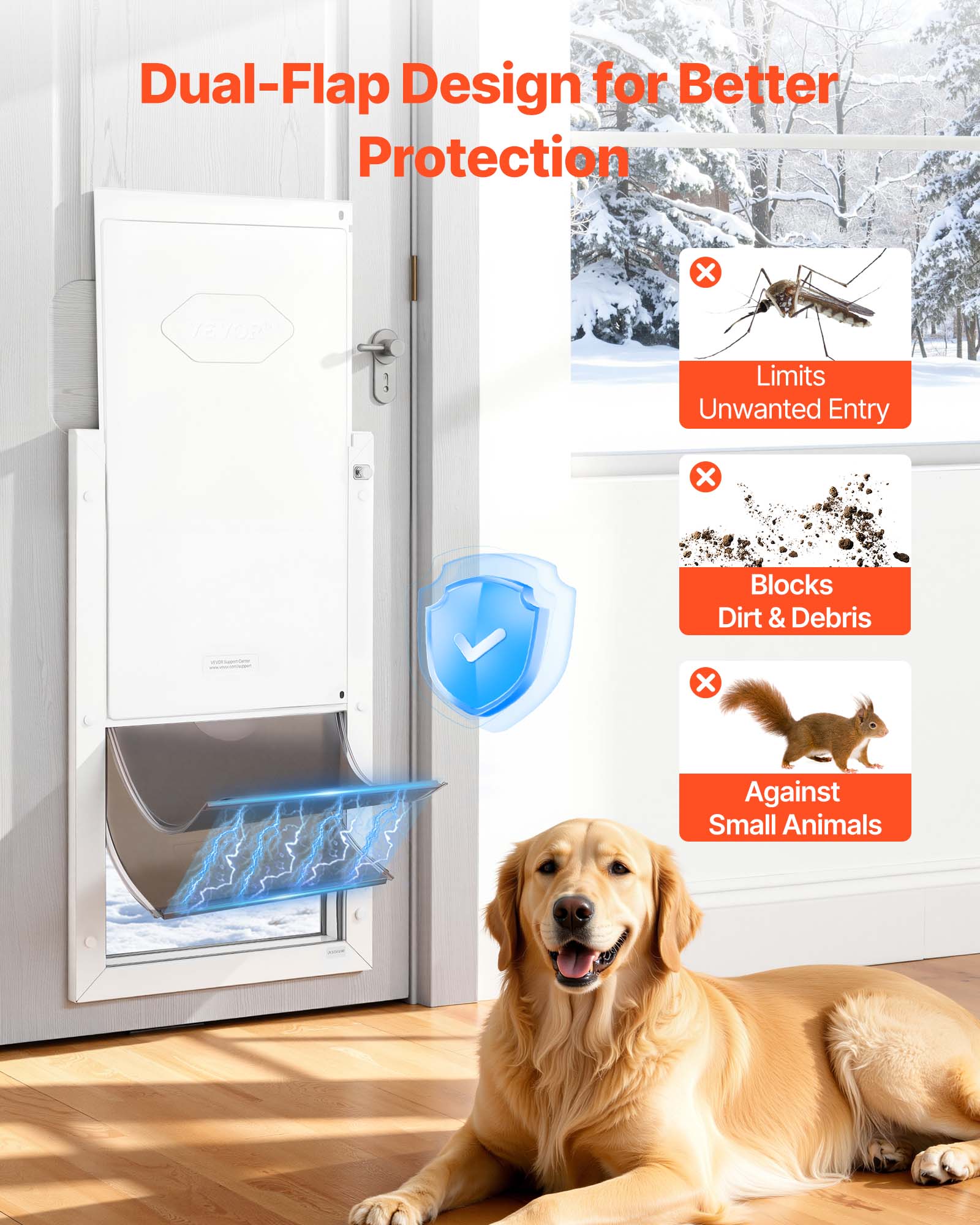 Dual-Flap Design for Better Protection  
- Limits Unwanted Entry  
- Blocks Dirt & Debris  
- Against Small Animals