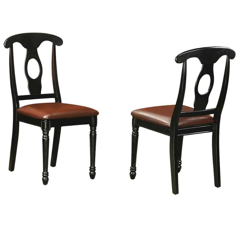 Back. FurniFact - 5 Piece Dining Furniture Set - Black.