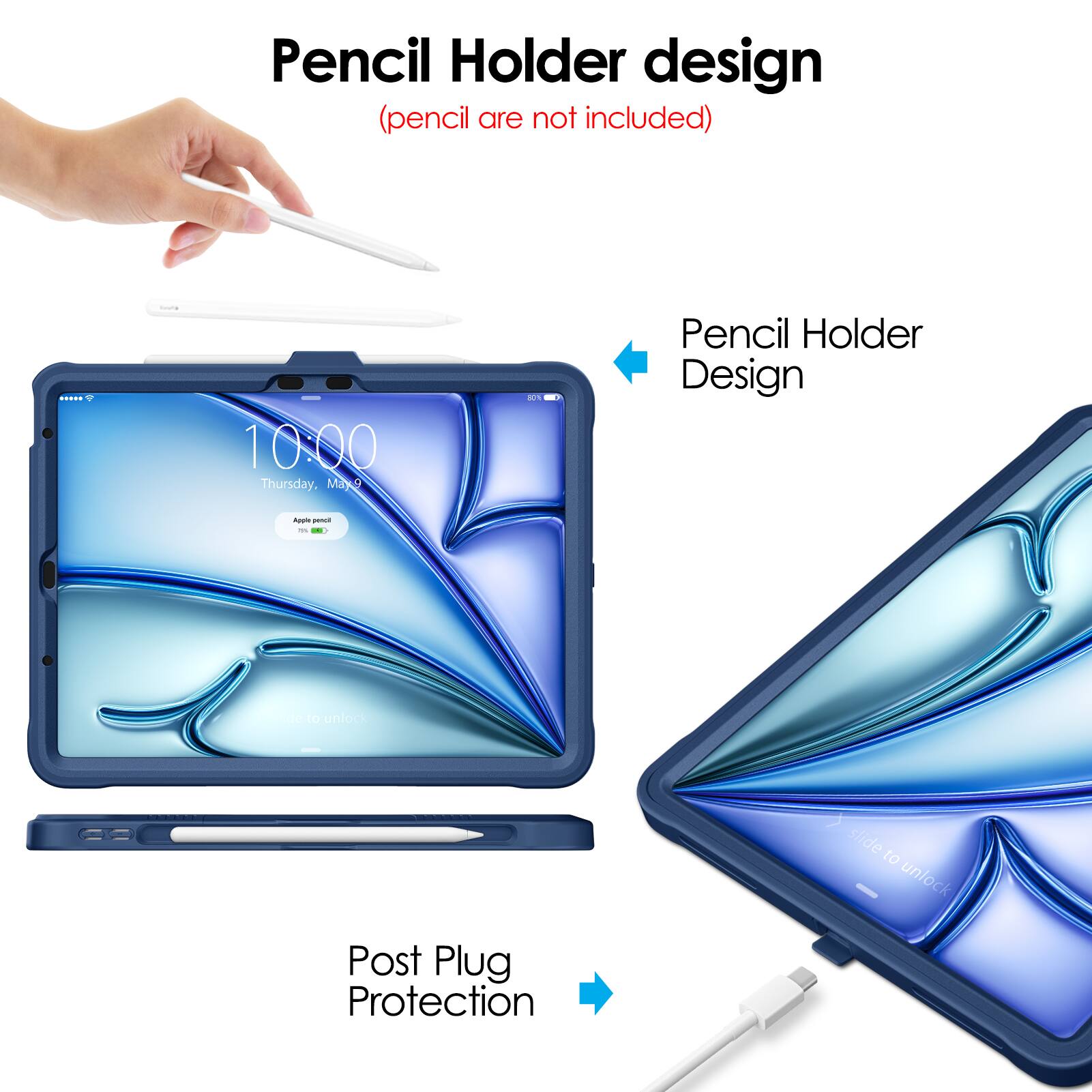 Pencil Holder design  
(pencil are not included)

Pencil Holder Design

Post Plug Protection