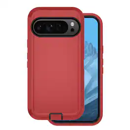 Entronix - Heavy Duty Case for Google Pixel 9 Pro XL - Triple-Layer Protection - Red