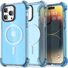 Entronix - Magnetic Case for iPhone 13 Pro Max - Clear Bounce Frame Protection - Blue