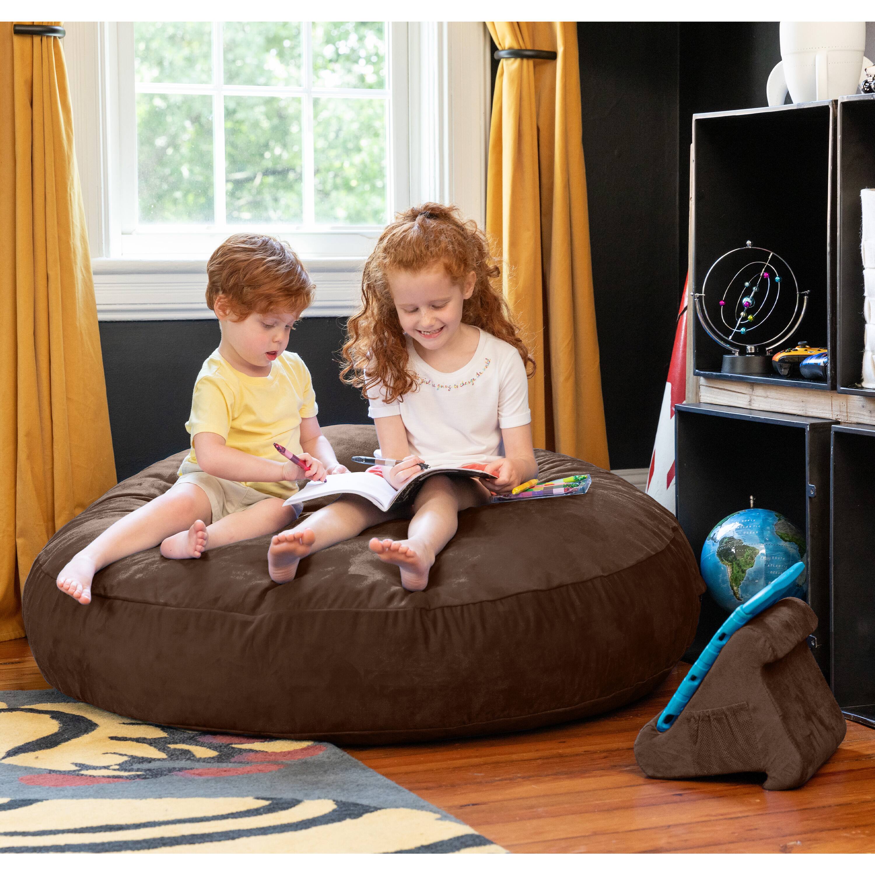 Left. Jaxx - Jaxx Cocoon 4 Foot Bean Bag Chair and Crash Pad, Chocolate - Chocolate.