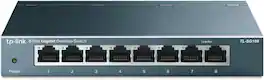 TP-Link - Refurbished Excellent - 8 Port Gigabit Ethernet Network Switch Ethernet Splitter Sturdy Metal Shielded Ports Plug-and-Play Traffic TL-SG108-608 - Black