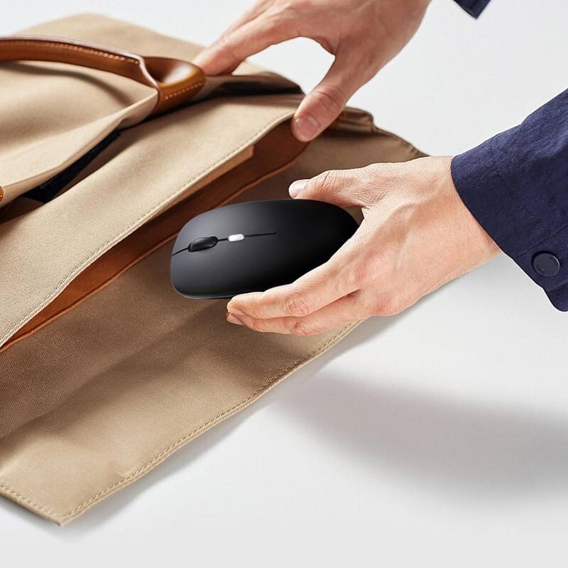 Alt View 6. RISOKEYS - Wireless Bluetooth Mouse, Rechargeable, LED, Silent, Ultra-thin Design, Portable Computer Mouse - Black.