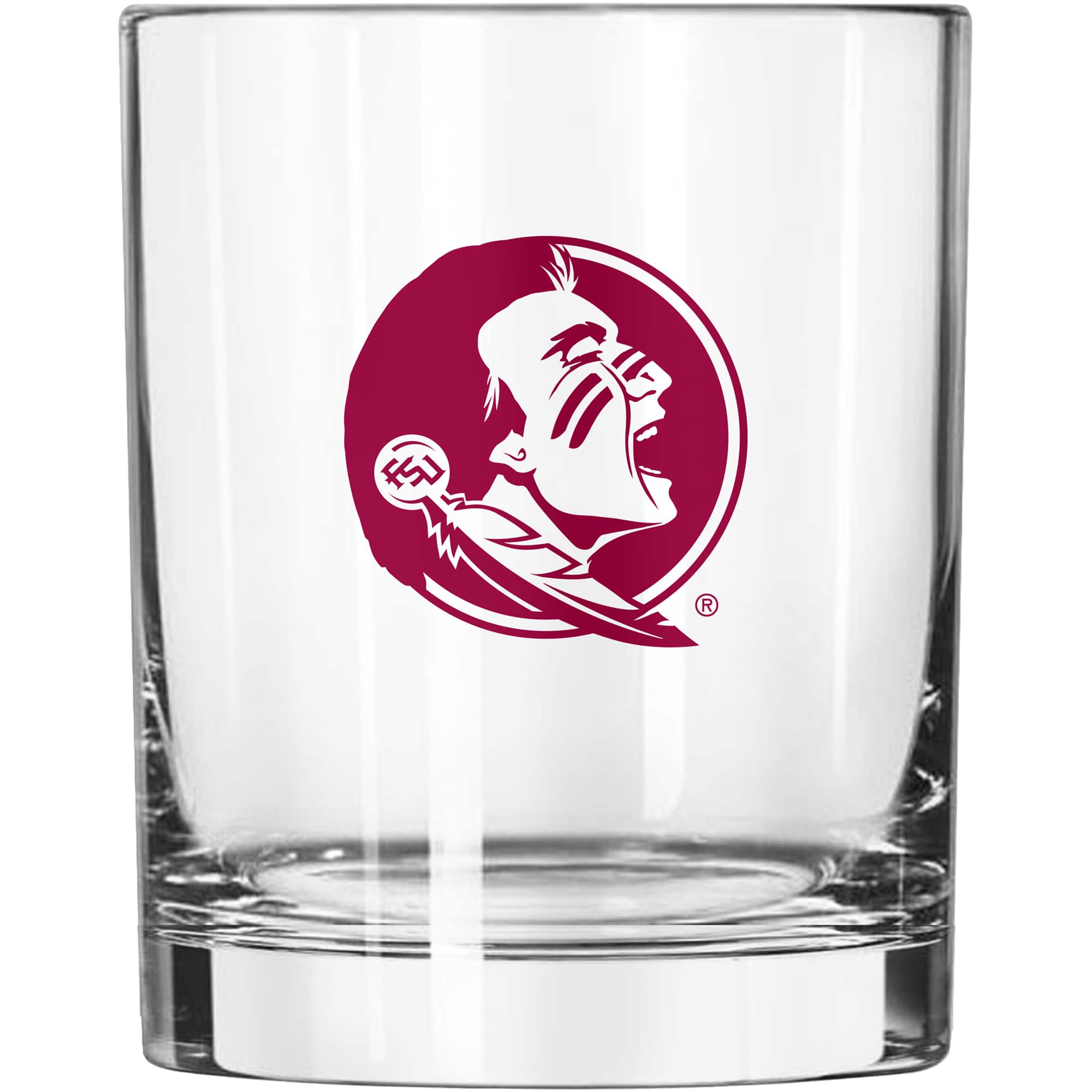 Front. Logo Brands - Florida State Seminoles 14oz. Game Day Rocks Glass - Multicolor.