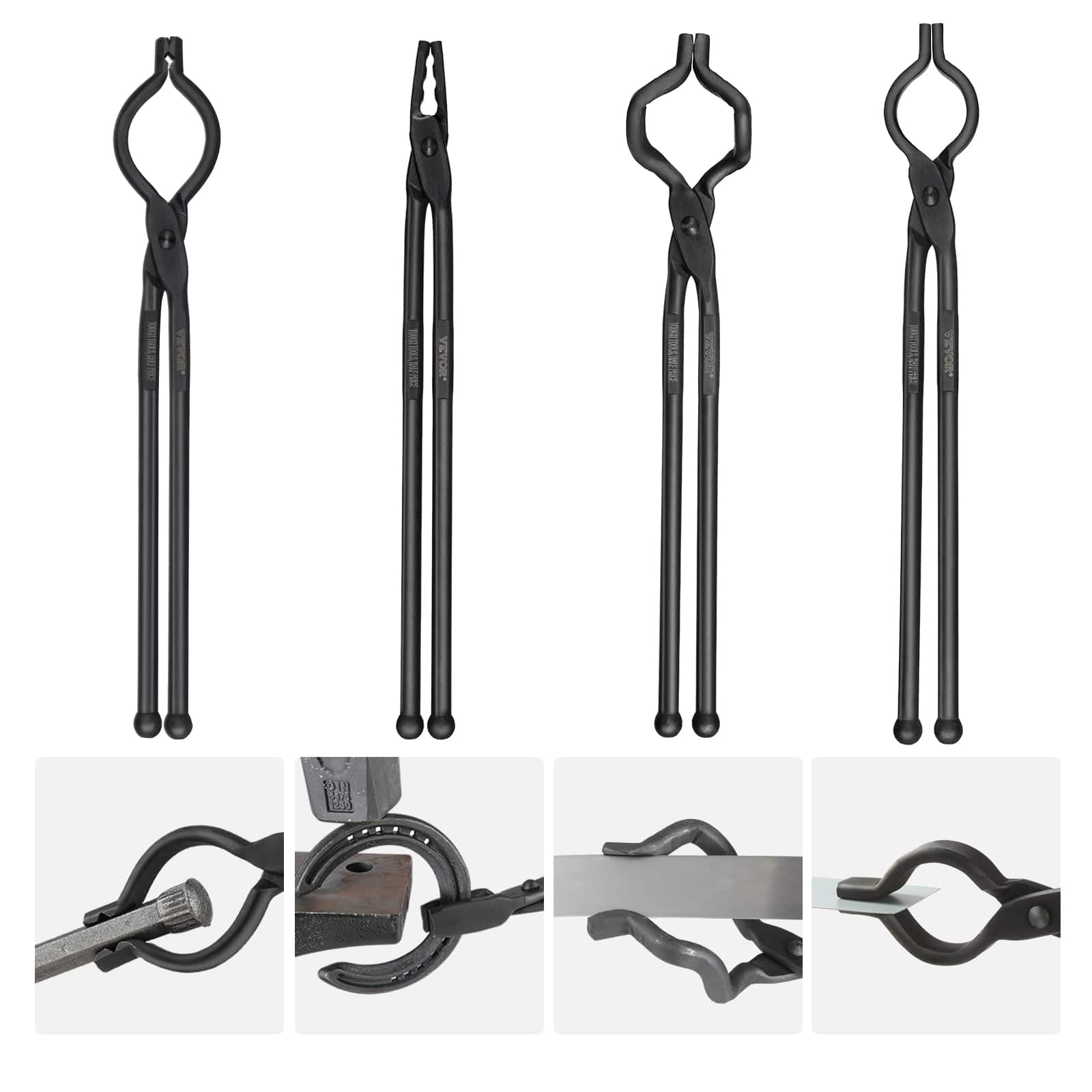 VEVOR - Blacksmith Tongs, 18”4 PCS, V-Bit Bolt Tongs, Wolf Jaw Tongs, Z V-Bit Tongs and Gripping Tongs, Carbon Steel Forge Tongs - Black price history on PriceWatchPro