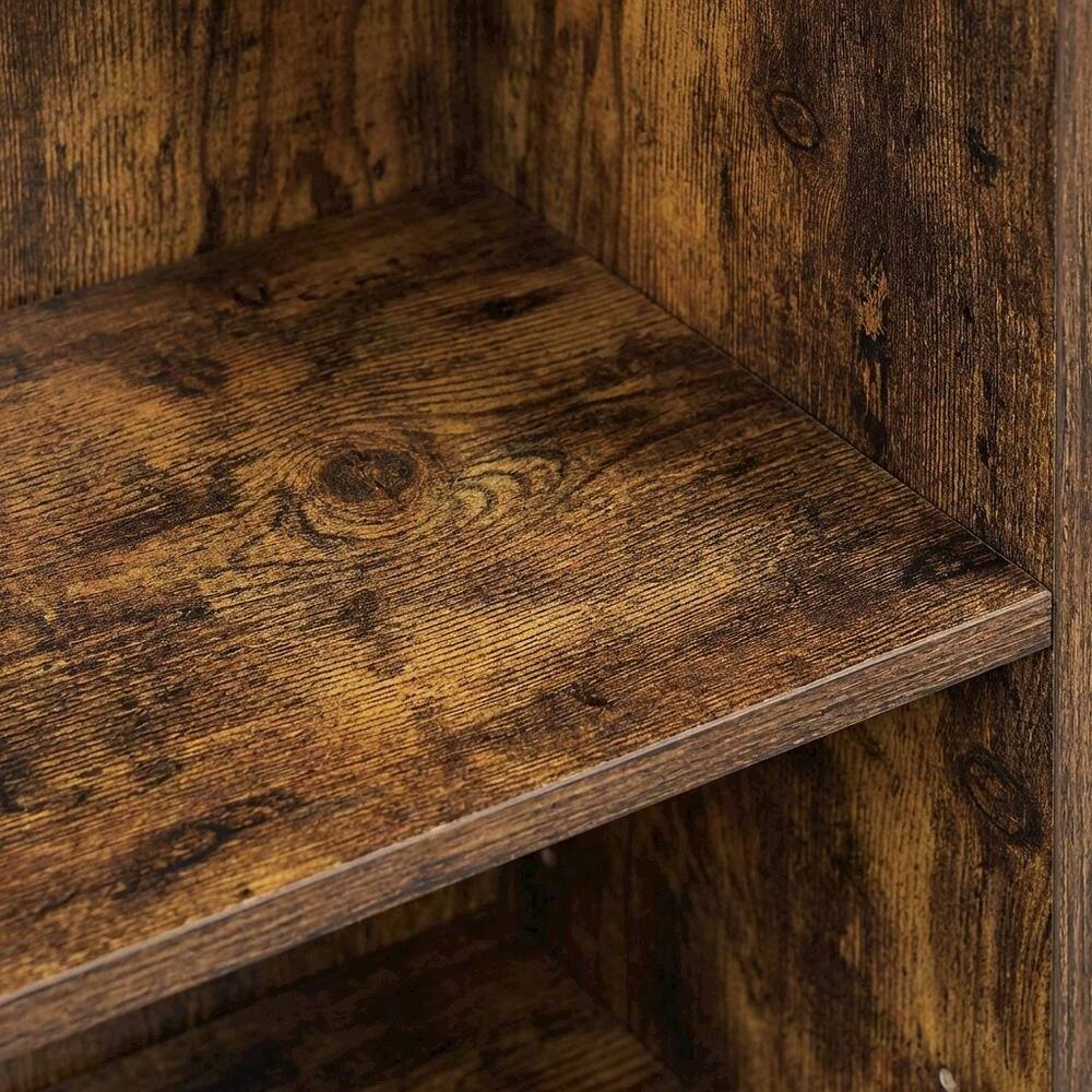 Alt View 1. FurniFact - Wooden Bookcase in Classic Finish for Home & Office Storage - Amber Pine.