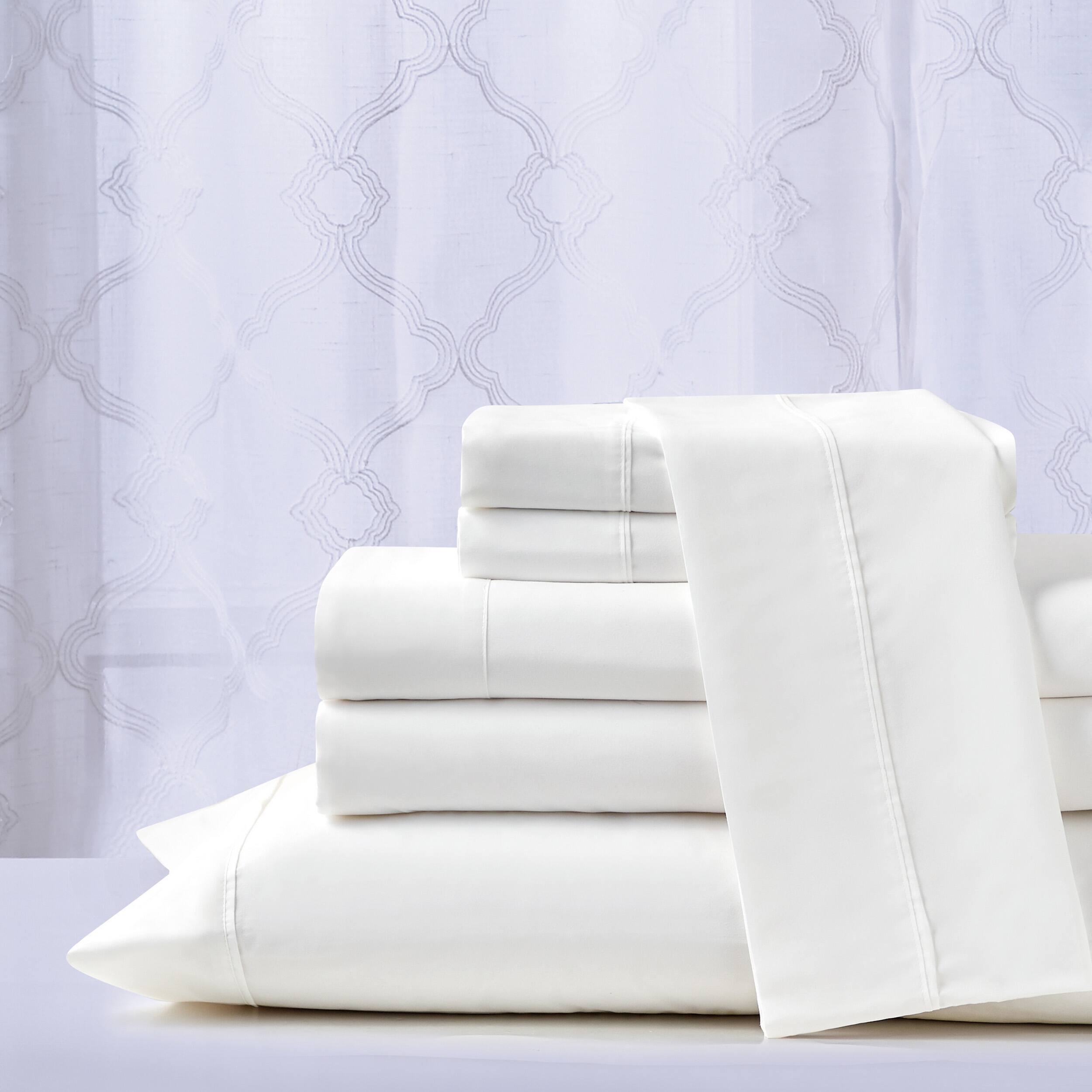 Left. Kathy Ireland - Kathy Ireland Cool Max 6 Piece Ultra Soft Sheet Set - White.