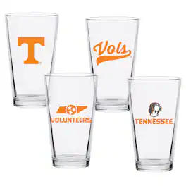 Indigo Falls - Tennessee Volunteers 16oz. Collector Pint Glass Four-Set - Multicolor