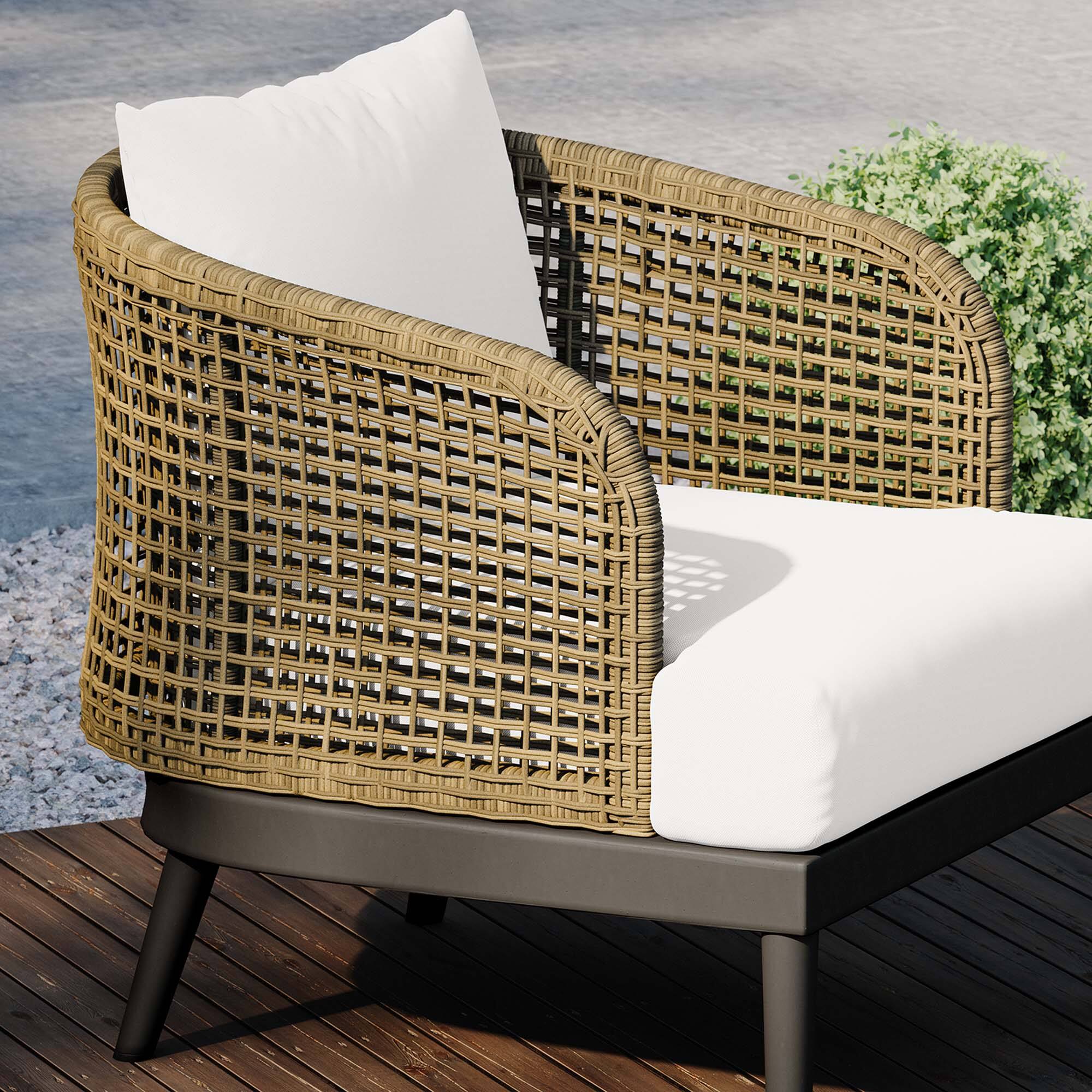 Alt View 1. Modway - Meadow Outdoor Patio Armchair by Modway - Natural White.
