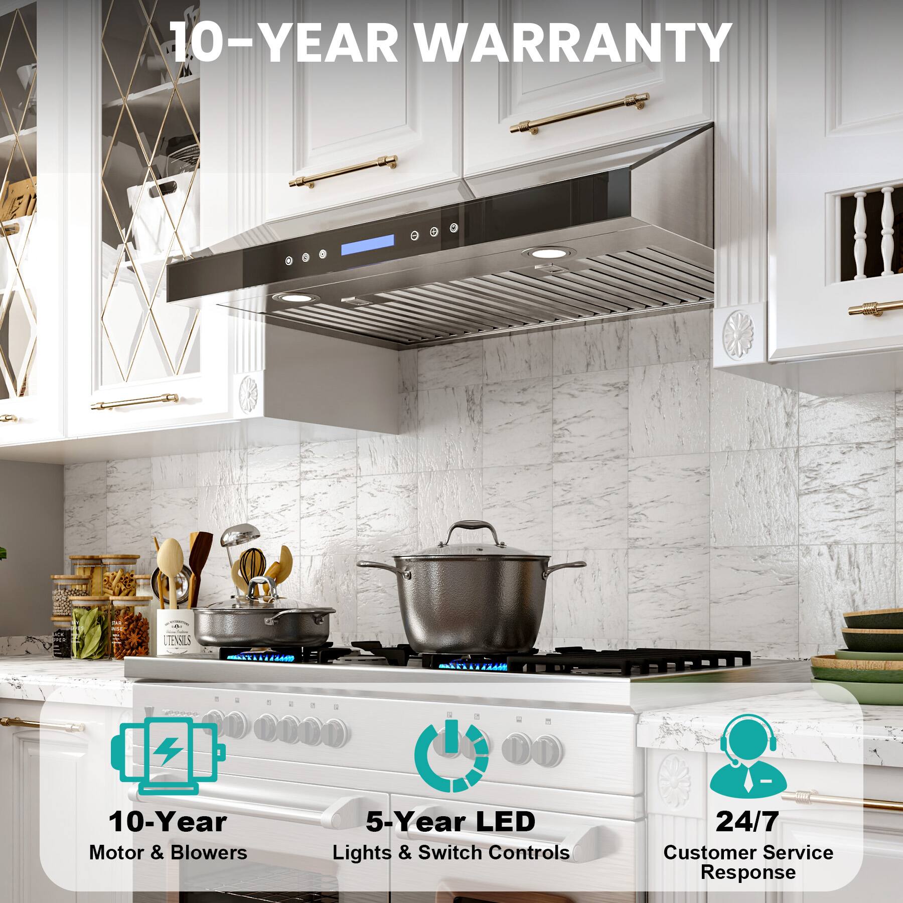 10-YEAR WARRANTY

10-Year Motor & Blowers  
5-Year LED Lights & Switch Controls  
24/7 Customer Service Response