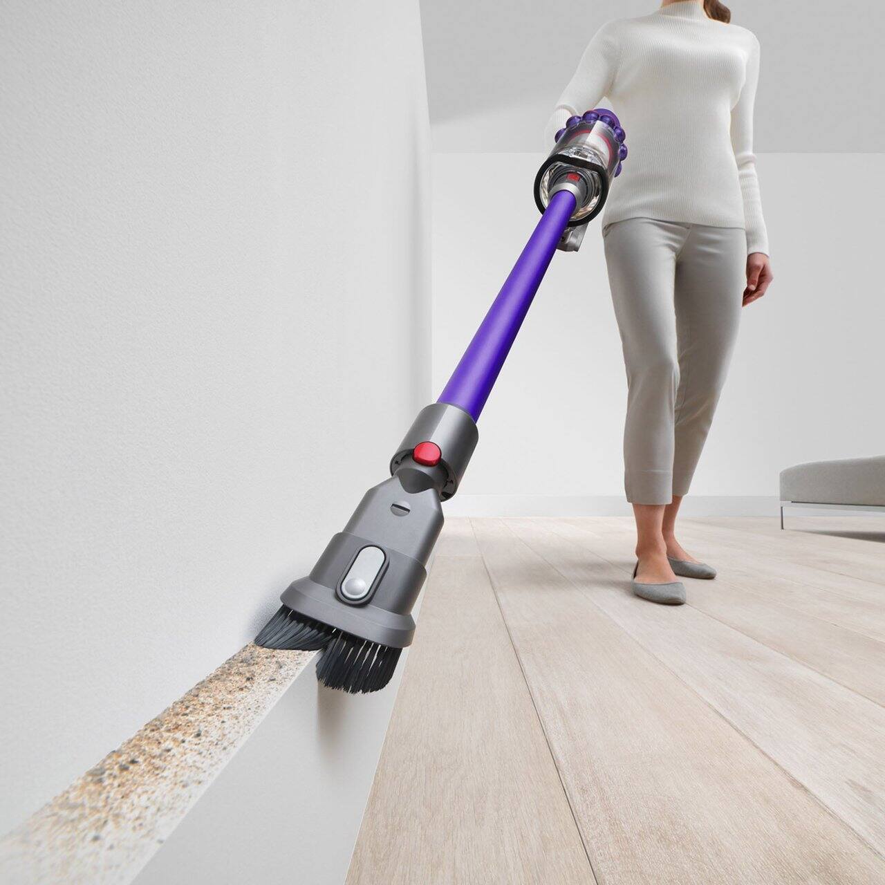 Angle. Dyson - Cyclone V10 Animal+ Cordless Stick Vacuum - Purple.