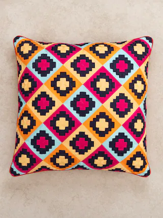 Front. GAURI KOHLI - Mandira Pillow - Multicolored.