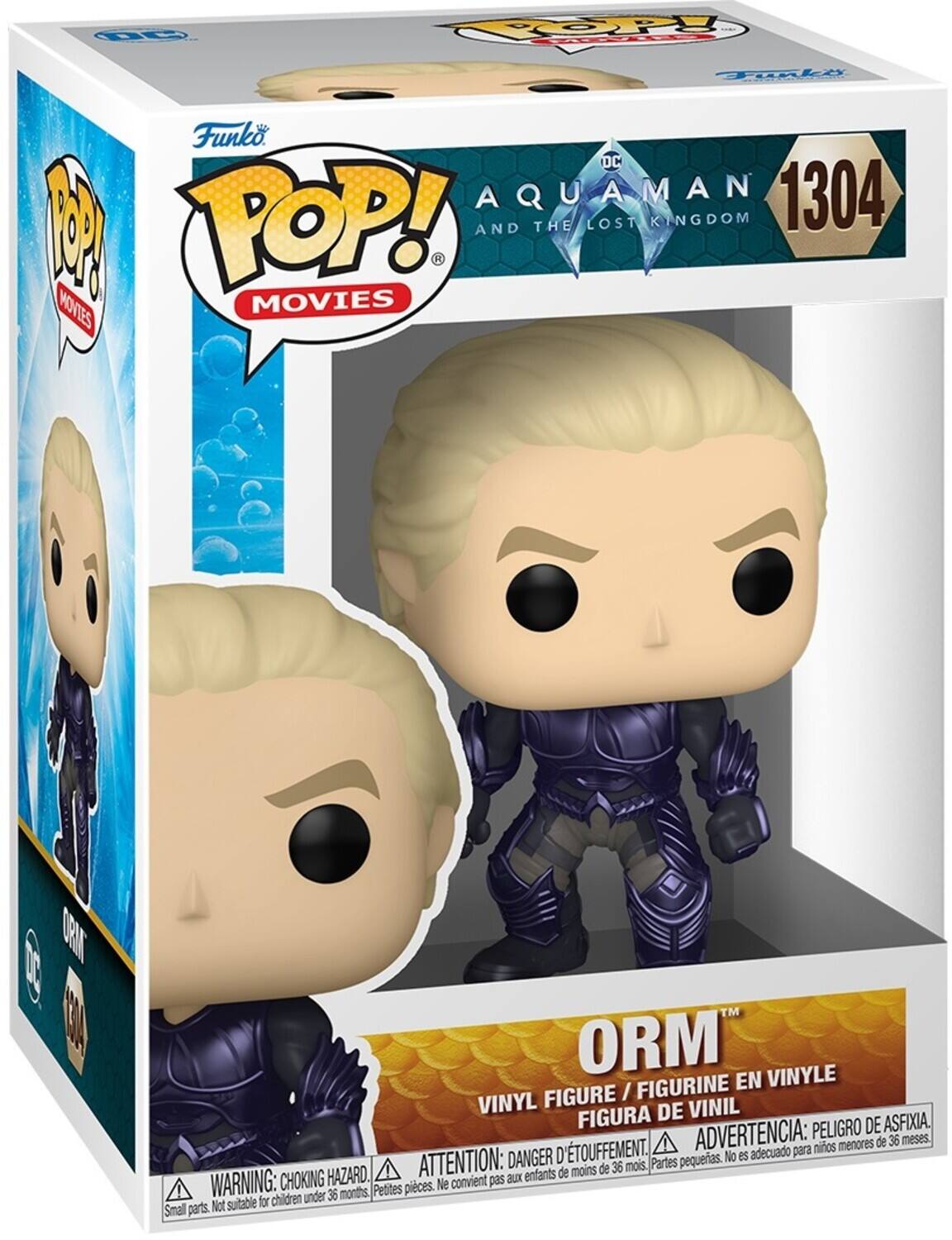 Funko. DC AQUAMAN 1304 POP! MOVIES ORM VINYLE FIGURINE / VINYL FIGURA DE VINIL PELIGRO DE ASFIXIA. D'TOUFFEMENT. ADVERTENCIA: para nios menores de 36 meses. DANGER pequeras. No es adecuado HAZARD. ATTENTION: enfants de moins de 36 mois. Partes WARNING: CHOKING Small parts. Not suitable for children under 36 months. Petites pices. Ne convient pas aux 36 months.