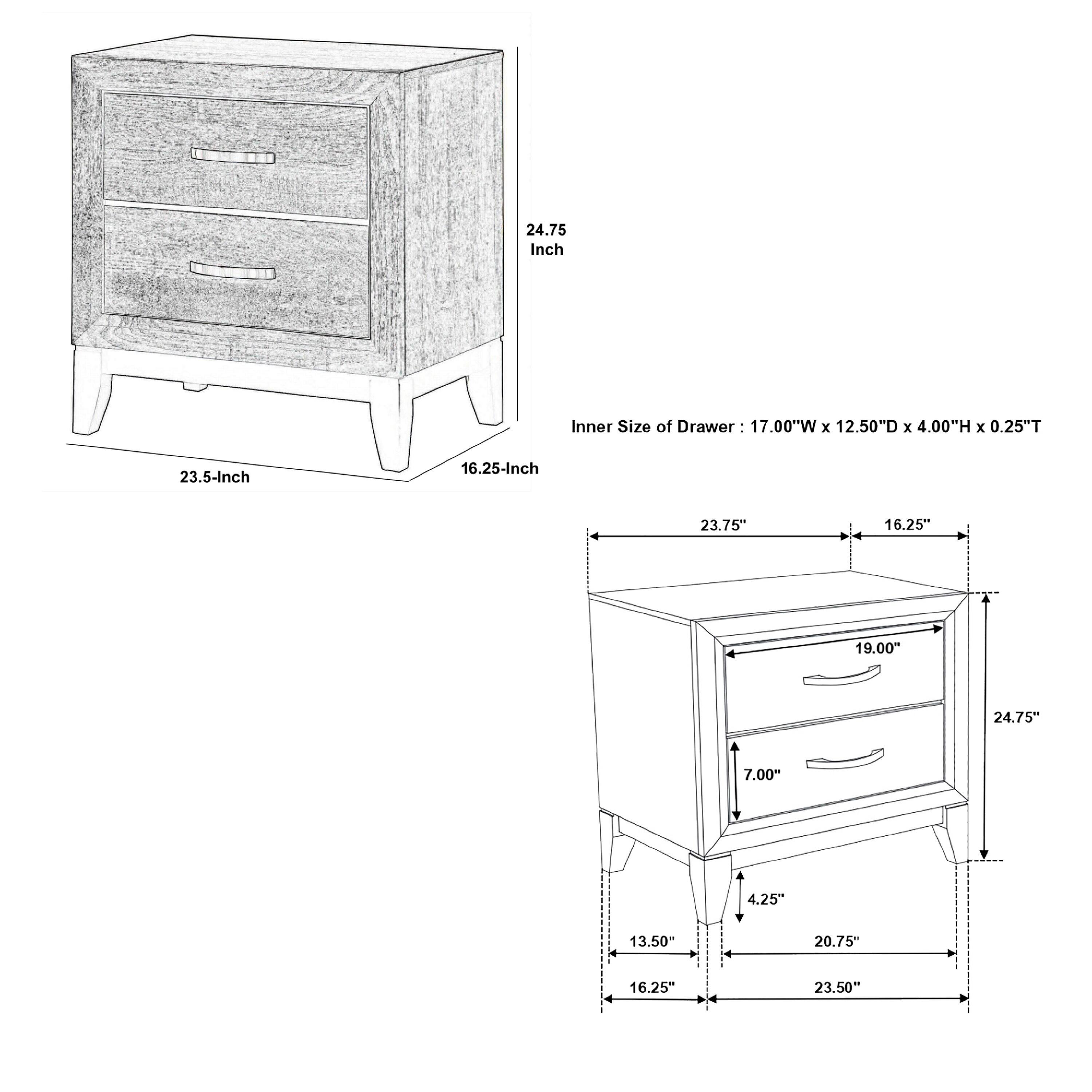 24.75 Inch  
Inner Size of Drawer: 17.00"W X 12.50"D X 4.00"H X 0.25"T  
23.5-Inch  
16.25-Inch  
23.75"  
16.25"  
19.00"  
24.75"  
7.00"  
4.25"  
13.50"  
20.75"  
16.25"  
23.50"
