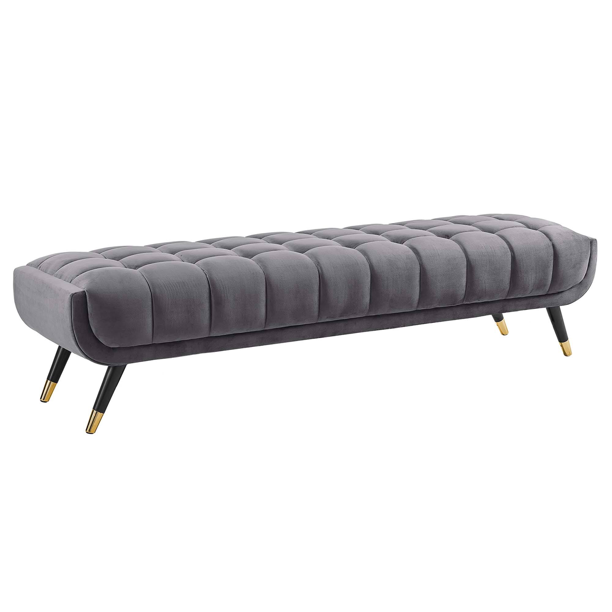 Angle. Modway - Adept Performance Velvet Bench by Modway - Gray.