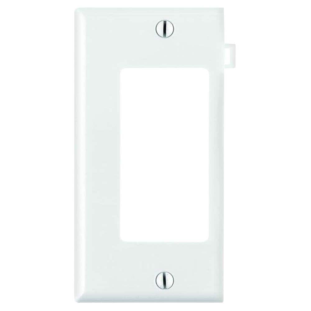 Photos - Socket Leviton 1 gang Thermoplastic Nylon Decorator Sectional End Wall Plate 1 pk - White EJD3219052
