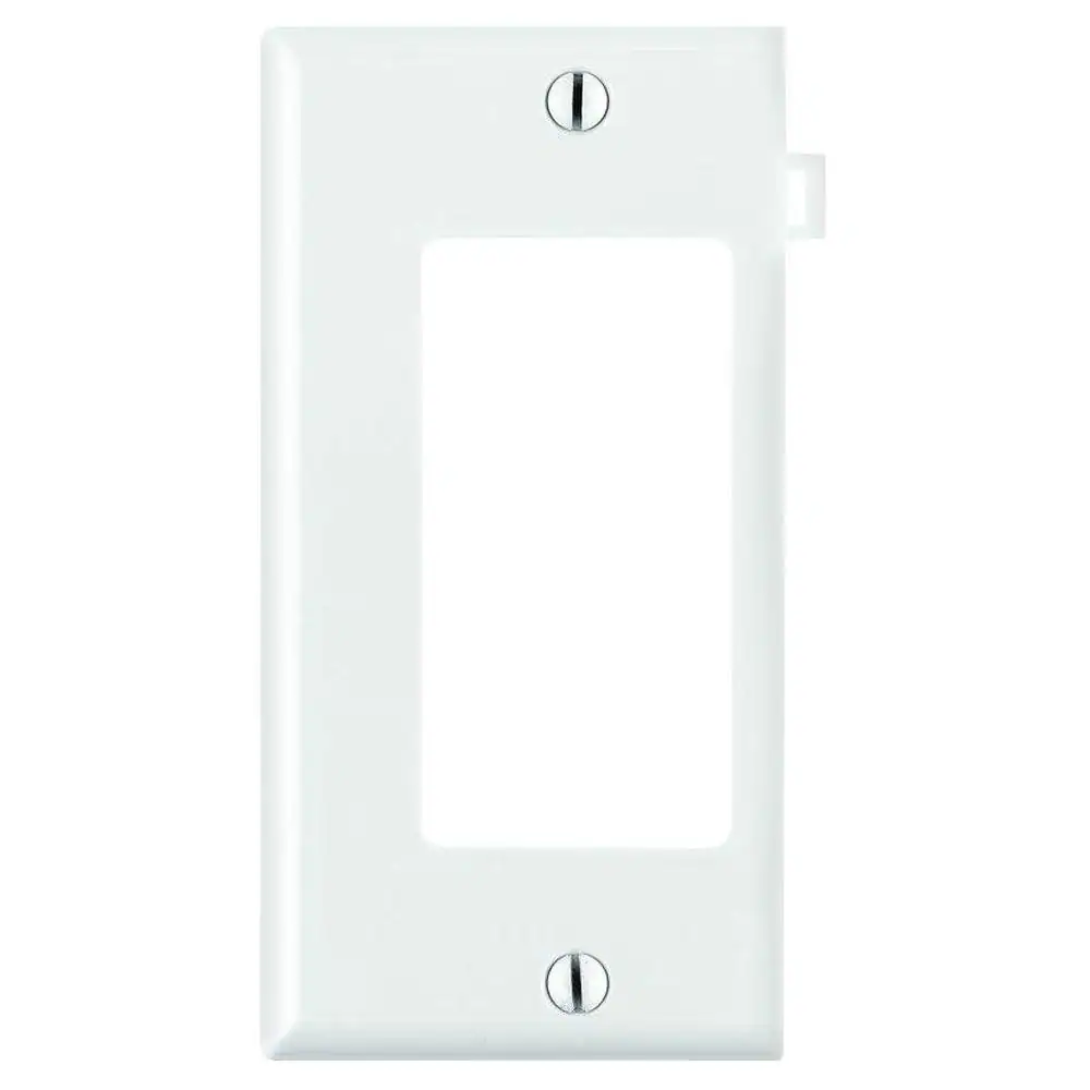 Front. Leviton - Leviton White 1 gang Thermoplastic Nylon Decorator Sectional End Wall Plate 1 pk - White.