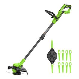 Greenworks - 24V 12" Brushless String Trimmer, 2-in-1 Trimmer/Edger, 10 Plastic Blades, Battery and Charger Not Included