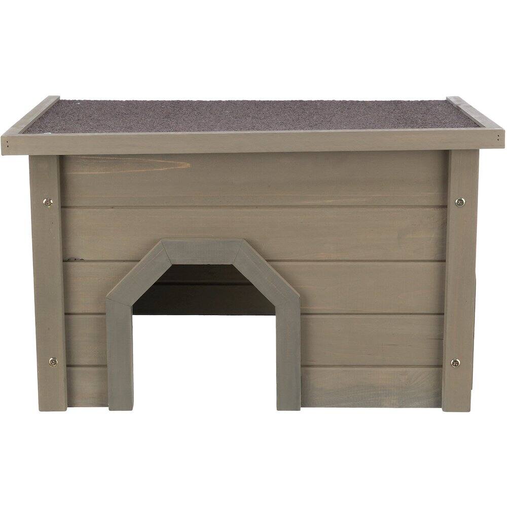 Front. TRIXIE - Wooden Small Animal Hideaway for Large Exercise Yards for Rabbits & Guinea Pigs - Green/Gray.