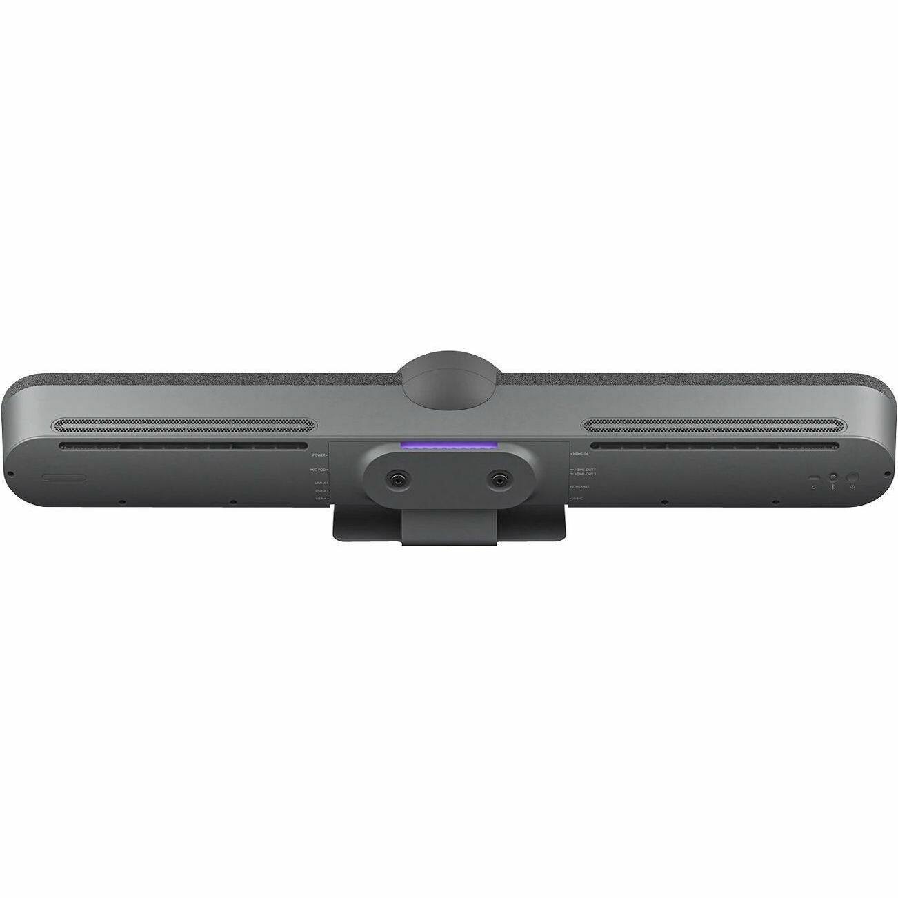 Alt View 4. Logitech - Logitech Rally Bar All-in-One Video Bar (Graphite, TAA Compliant) - 3840 x 2160 Video (Content) - 4K UHD - 1 x Network - Unknown.
