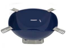 Front. Prestige - Smokin Ash' Quadrangle Cigar Ashtray (Blue) - Gloss Metallic Blue Finish.