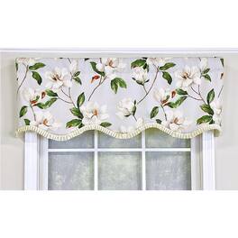 RLF Home - Magnolia Ruffled Provance Valance 3" Rod Pocket, Layered. 50" x 16" - Gray
