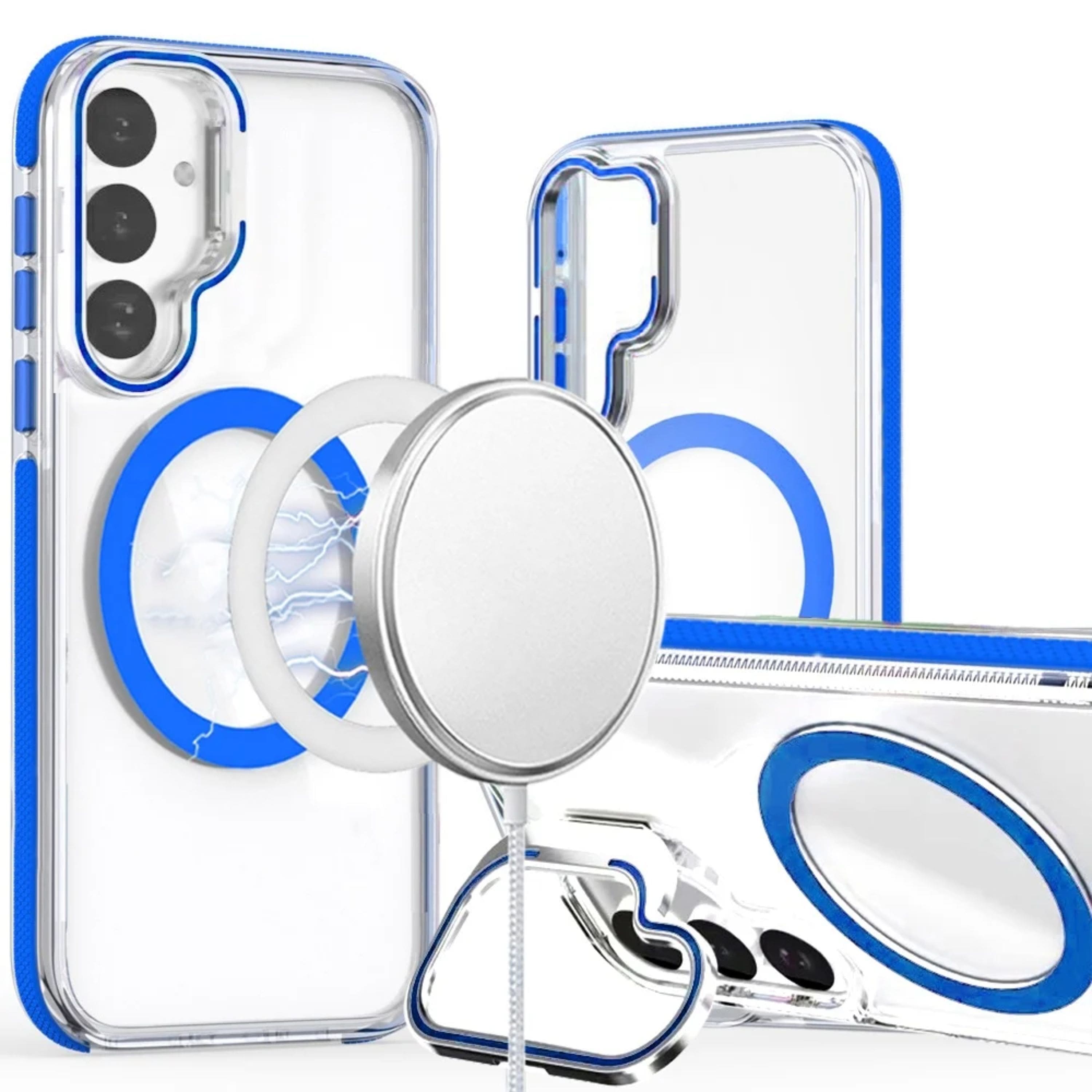 Kitcheniva - Magnetic Circle Camera Lens Stand Cover Plus Tempered Glass For Samsung S25 FE - Blue price history on PriceWatchPro