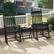 Back. Costway - Outdoor Wooden Rocking Chair with Solid Rocking Base Slatted Seat & Back Patio - Black.