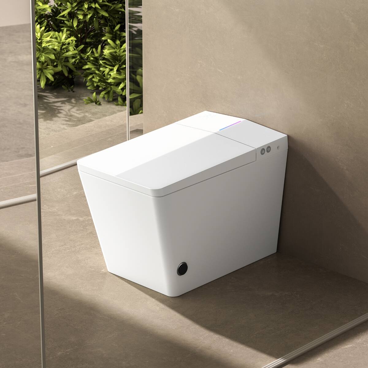 Loheer Square Smart Bidet Toilet With Built In Tank, Remote Control ...