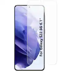 Angle. SaharaCase - ZeroDamage Ultra Strong+ Tempered Glass Screen Protector for Samsung Galaxy S22 - Clear.
