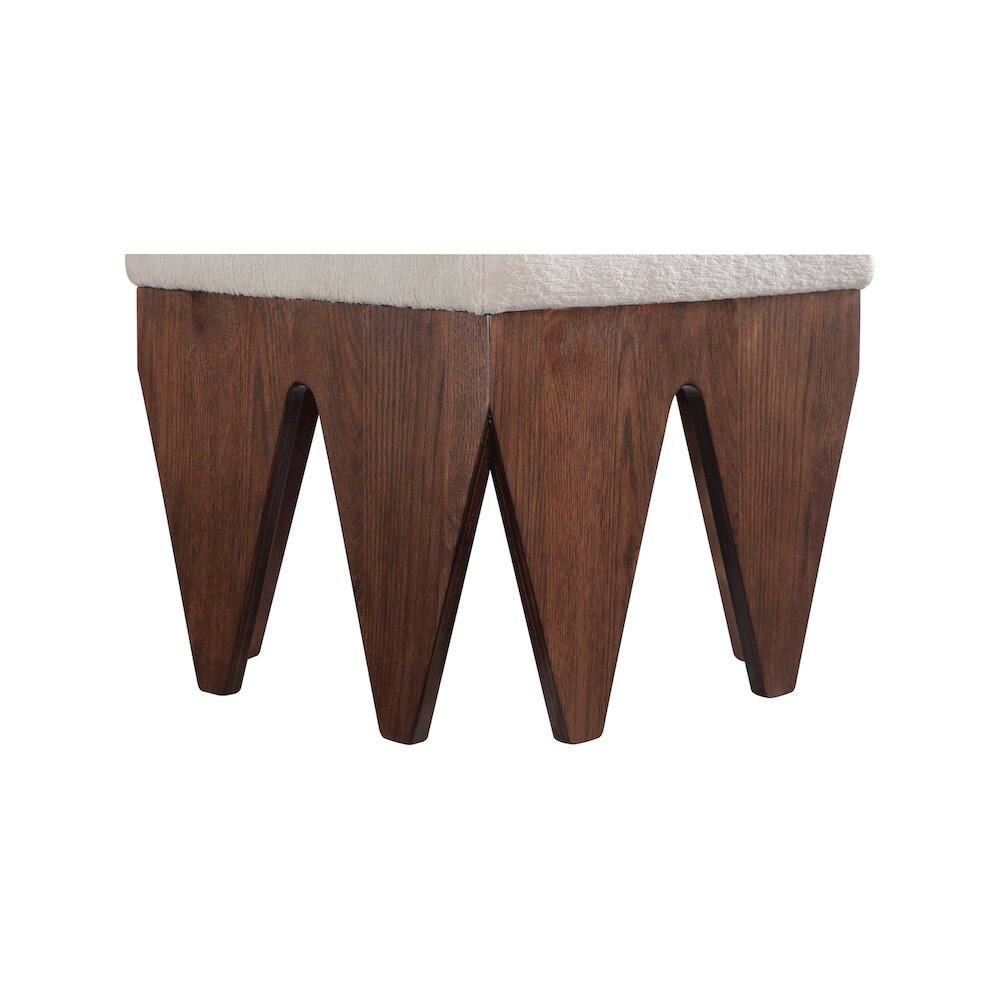 Alt View 4. Meridian Furniture - Altair Beige Velour Fur Fabric Bench - Beige.