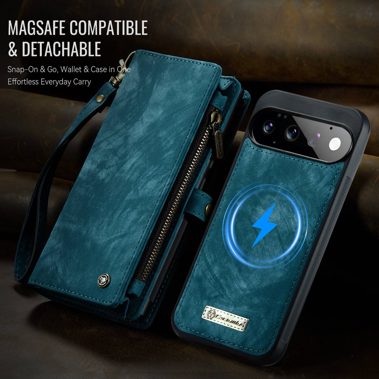 MAGSAFE COMPATIBLE & DETACHABLE  
Snap-On & Go, Wallet & Case in One  
Effortless Everyday Carry