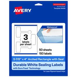 Avery - Avery® Sealing Labels, 5-7/8" x 4", Durable Film, 150 Total - White
