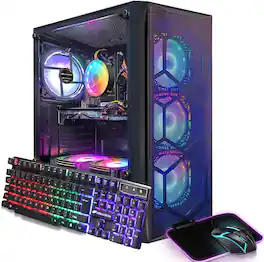STGAubron - Gaming PC Desktop Computer, Intel Core i7 up to 3.9GHz, Radeon RX 580 8G Graphics, 16G RAM, 512G SSD, WIN11H - Black
