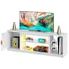 Front. Bestier - Bestier 57" Gaming TV Stand with Adjustable Shelves LED-Lit TV Console for 65-Inch TVs with Cabinet Storage - White.