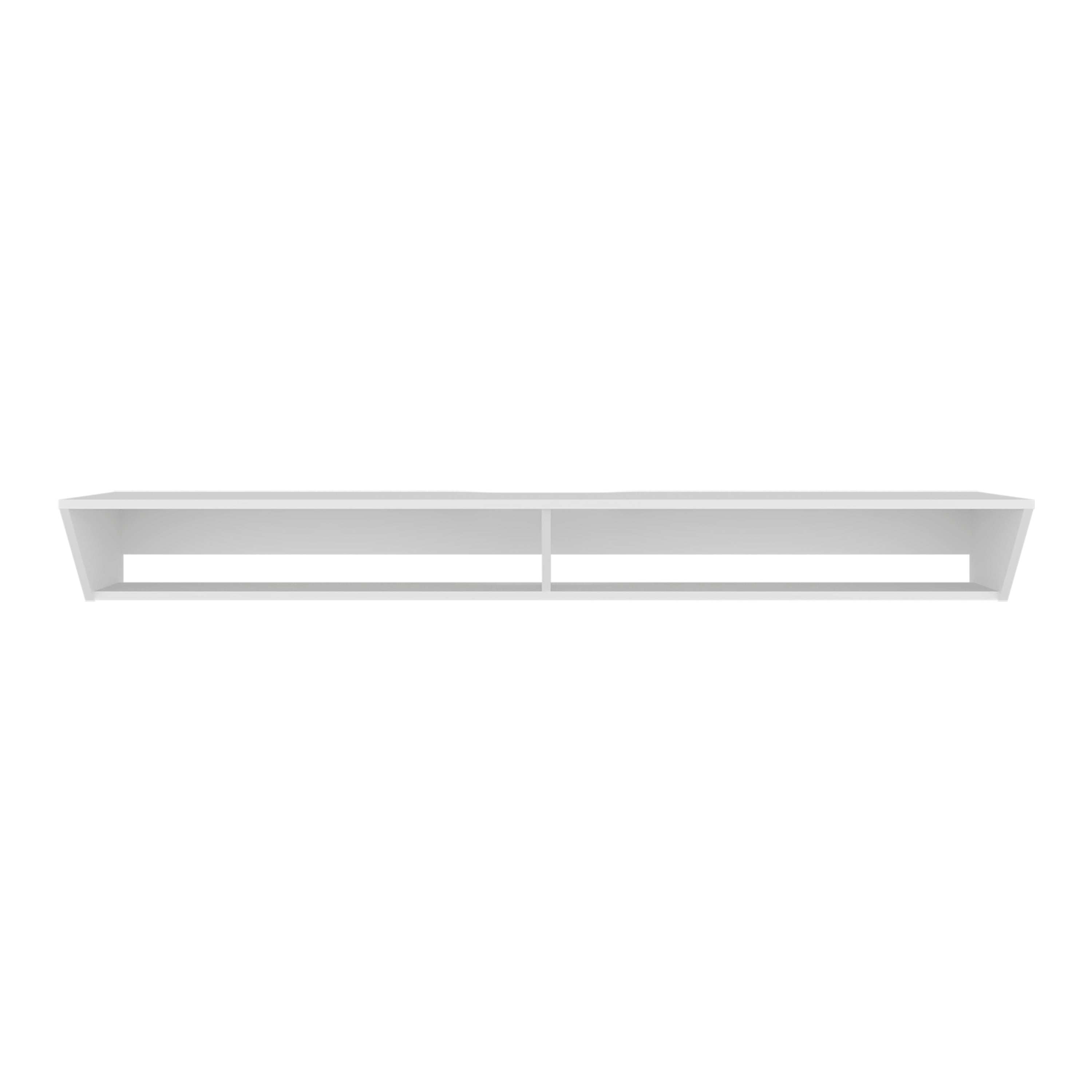 Left. TuHome - Modern Floating TV Stand for 50-65 Inch TVs, Gaming Consoles, with Open Display Shelves, Wall Entertainment Center - White.