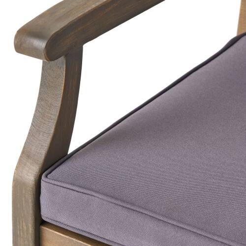 Alt View 9. Whisen - 2-Piece Outdoor Dining Chair Set with Cushions, Solid Wood Patio Seating for Backyard, Garden & Poolside - Grey.