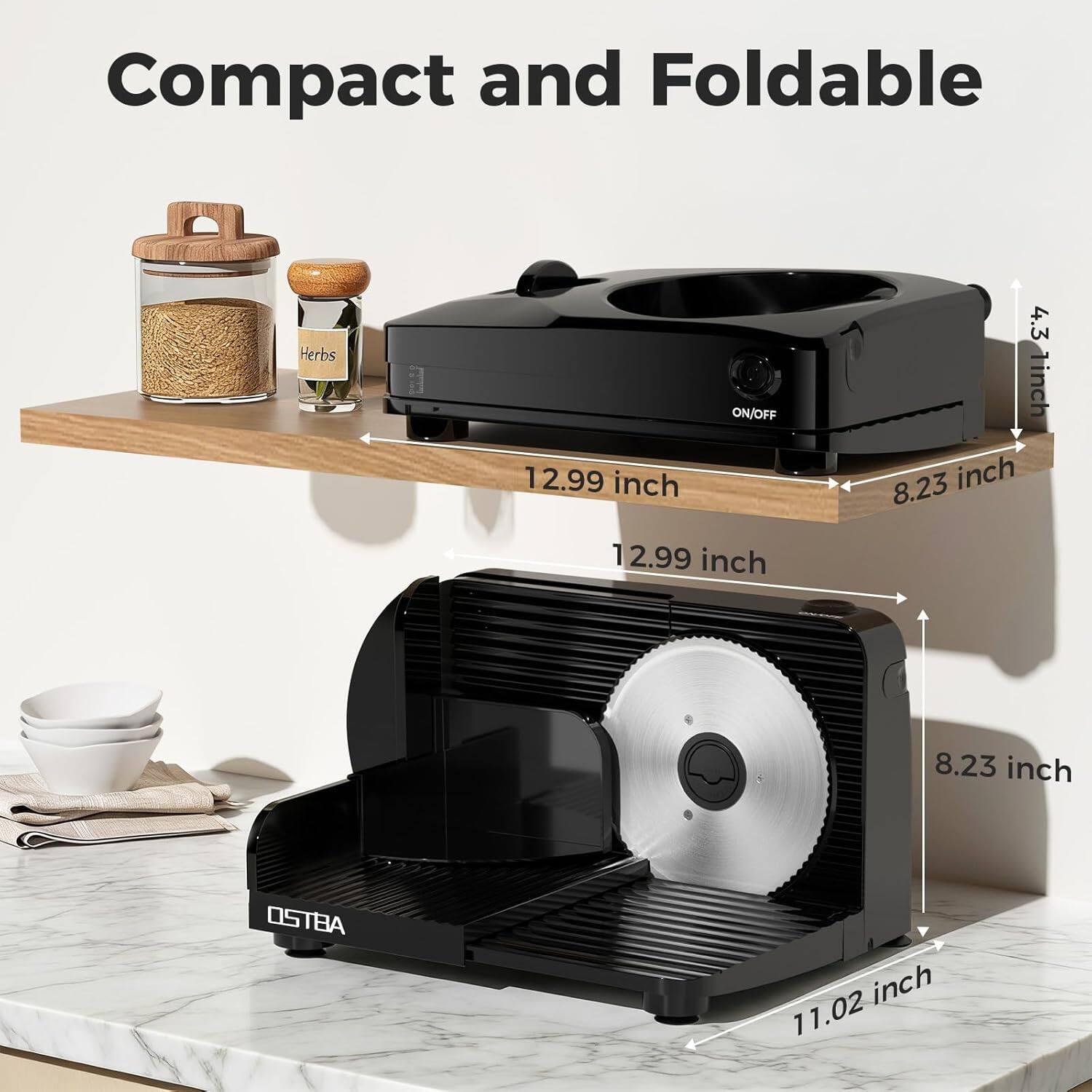 Compact and Foldable

12.99 inch
4.3 inch
8.23 inch
12.99 inch
8.23 inch
11.02 inch