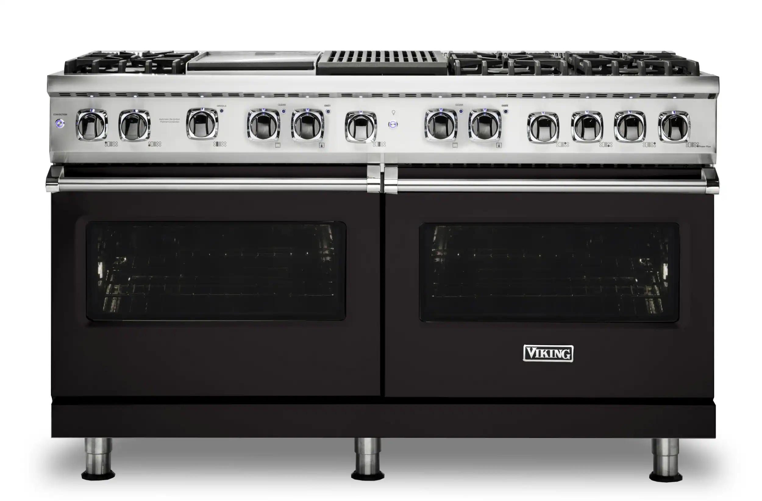 Viking - 5-Series Dual Fuel Self-Clean 60"W Sealed Burner Range - Onyx