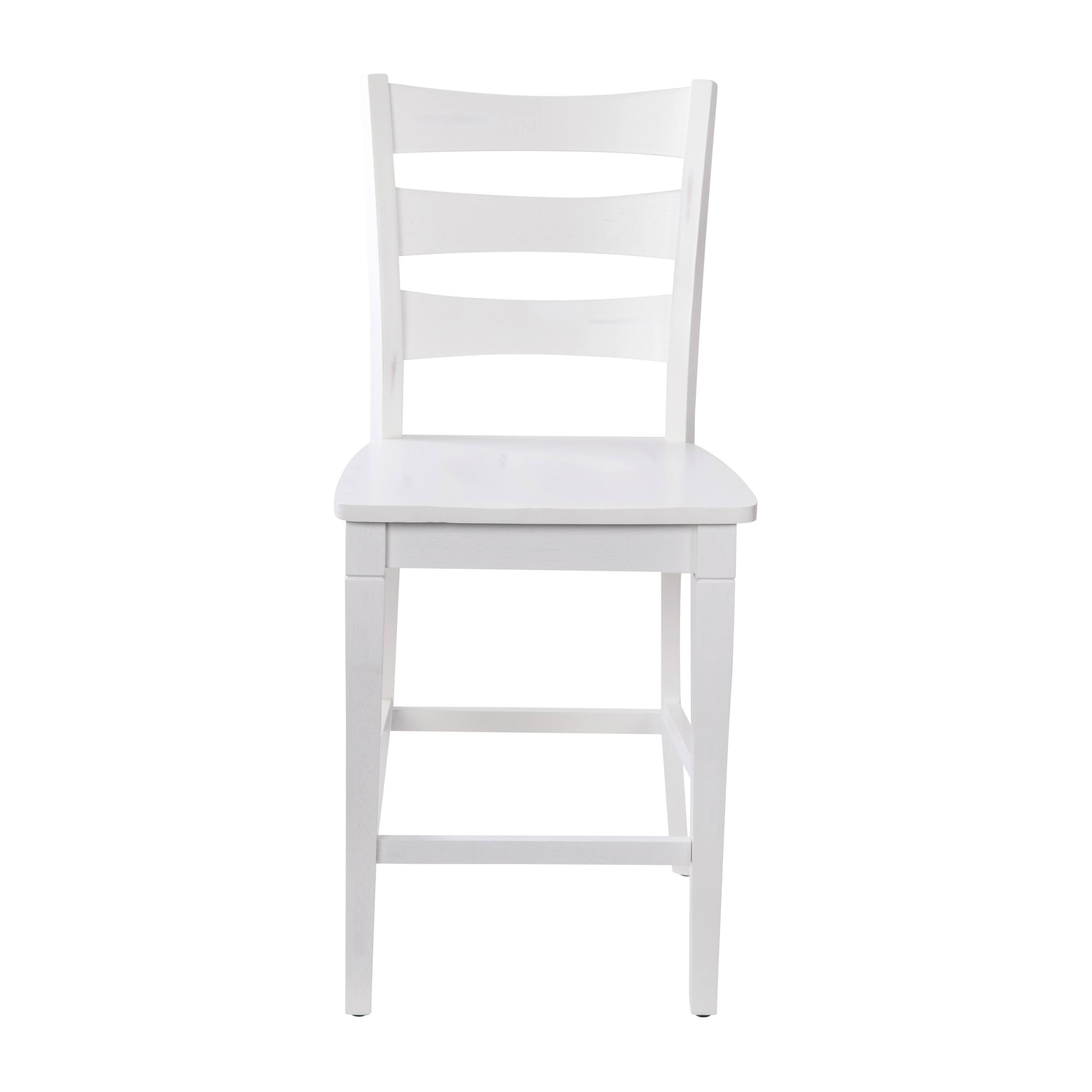 Alt View 10. Emma + Oliver - Lana Set of 2 Classic Wood Dining Stool with Ladderback Design - White Wash.