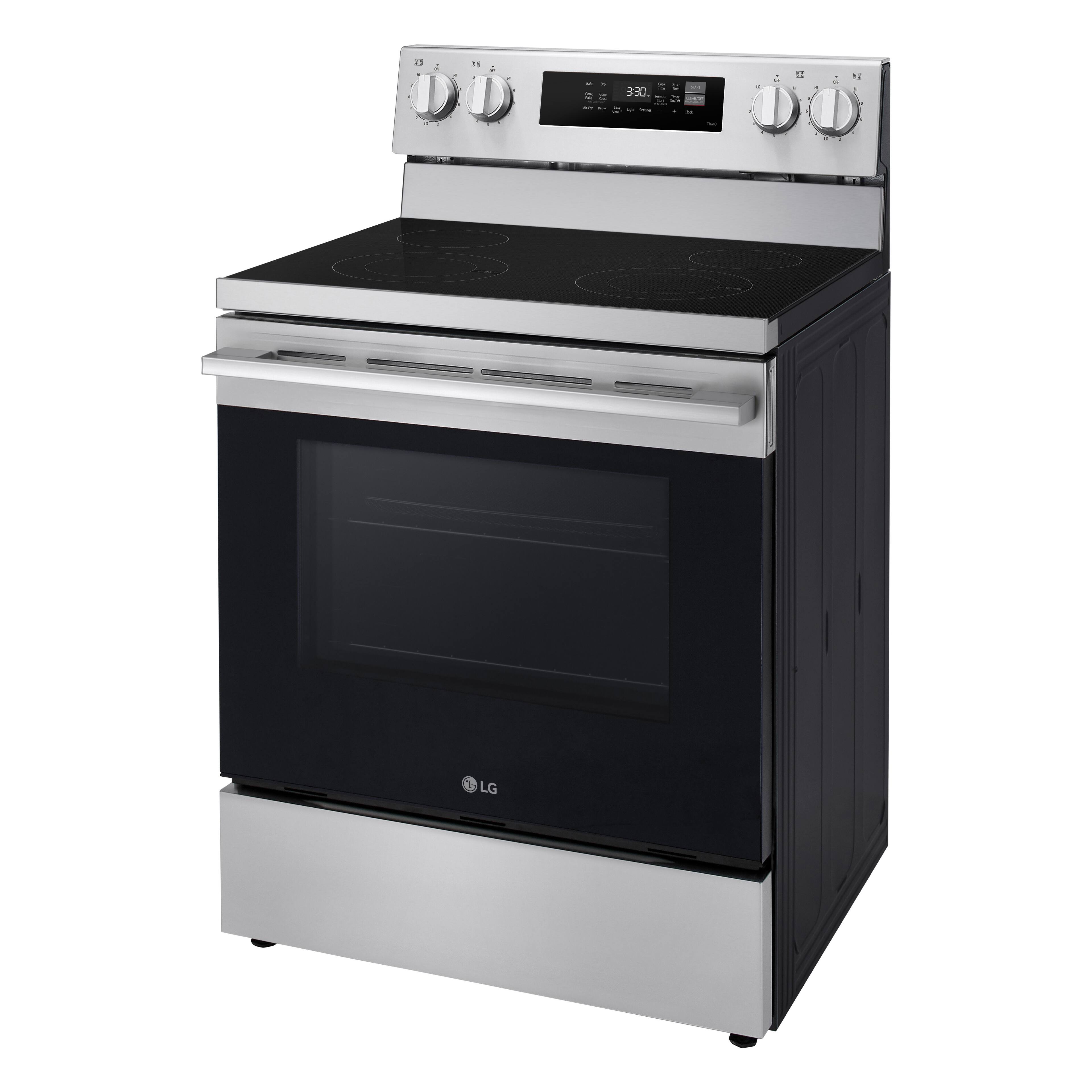 Alt View 1. LG - 6.3 Cu. Ft. Freestanding Electric Convection Smart Range with Air Fry and WideView Window - Stainless Steel.