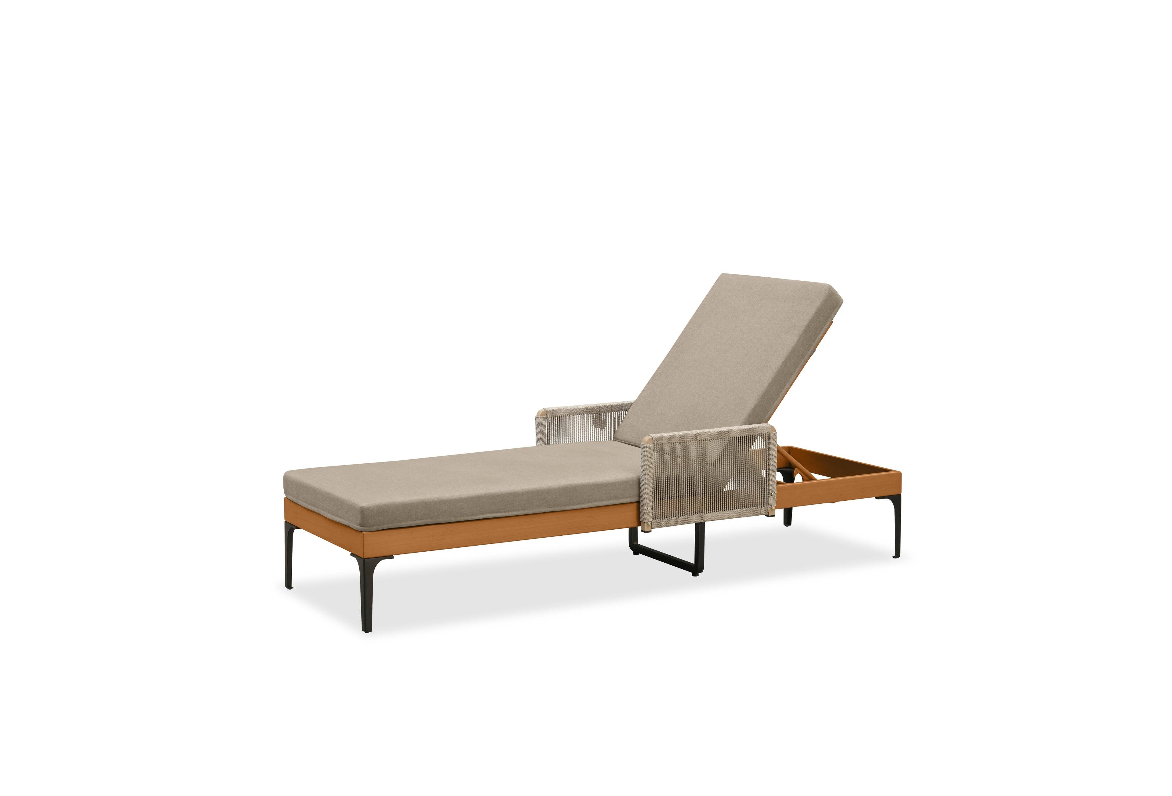 Alt View 1. PURPLE LEAF - 1-Piece Outdoor Chaise Lounge Sunbrella Patio Lounge Chair Recliner and Cushion for Poolside Balcony Backyard - Taupe.