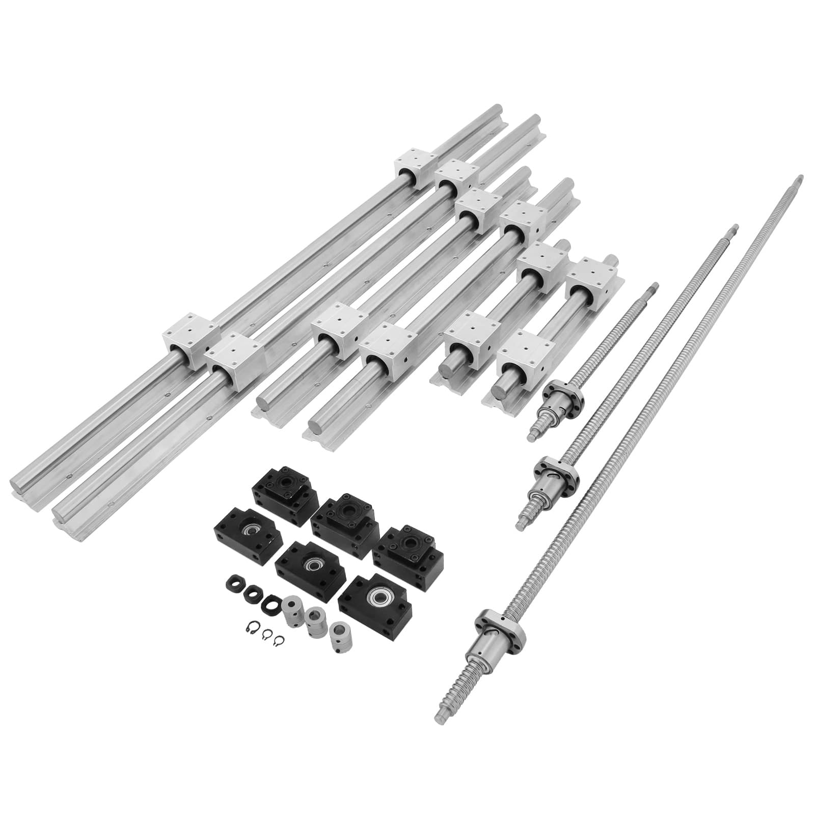 VEVOR - Linear Rail, Ballscrew x 3, RM1605-350mm 650mm 1050mm x 2 Linear Rail Support, 12 CNC Kit Linear Shaft Optical Axis - Silver price history on PriceWatchPro