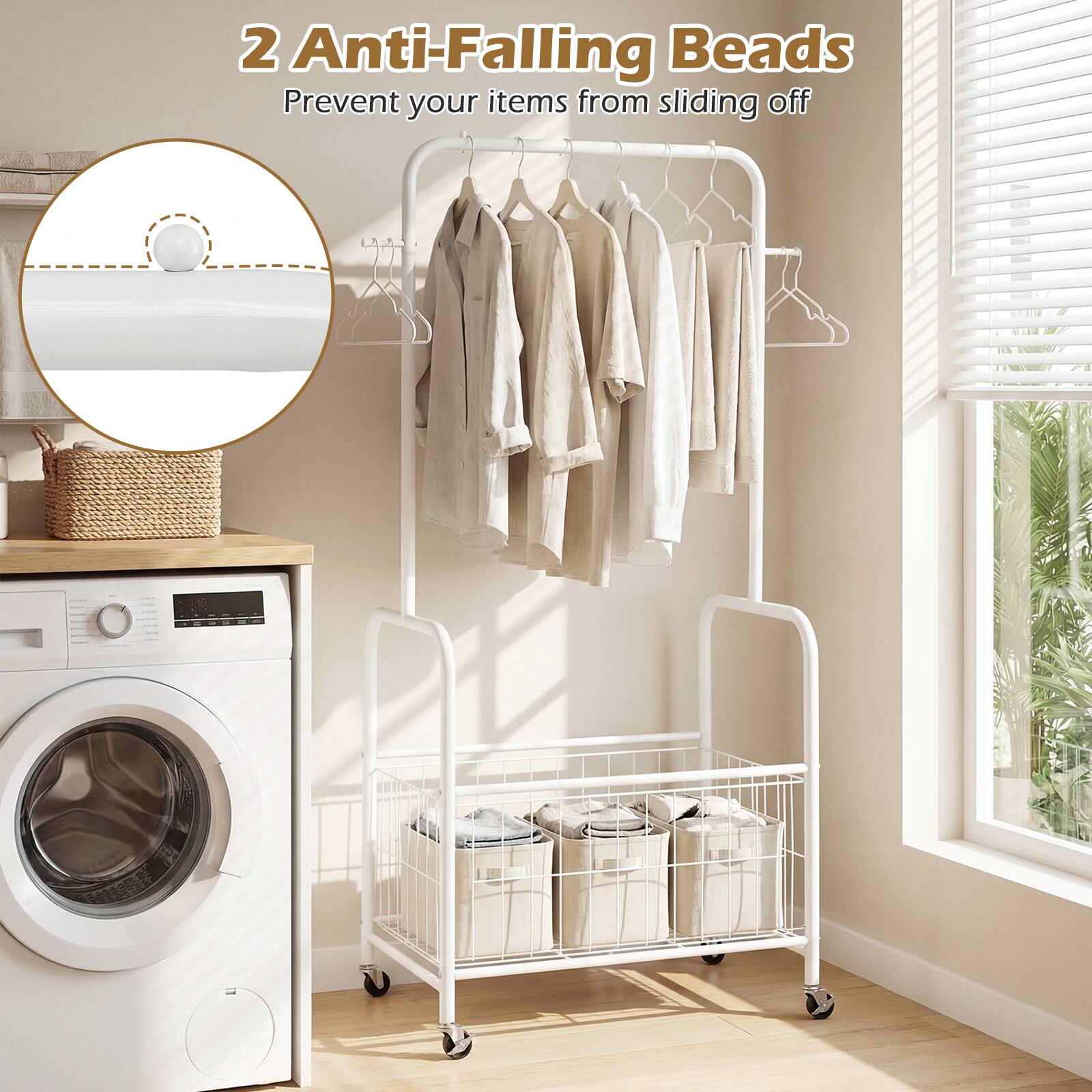 2 Anti-Falling Beads  
Prevent your items from sliding off