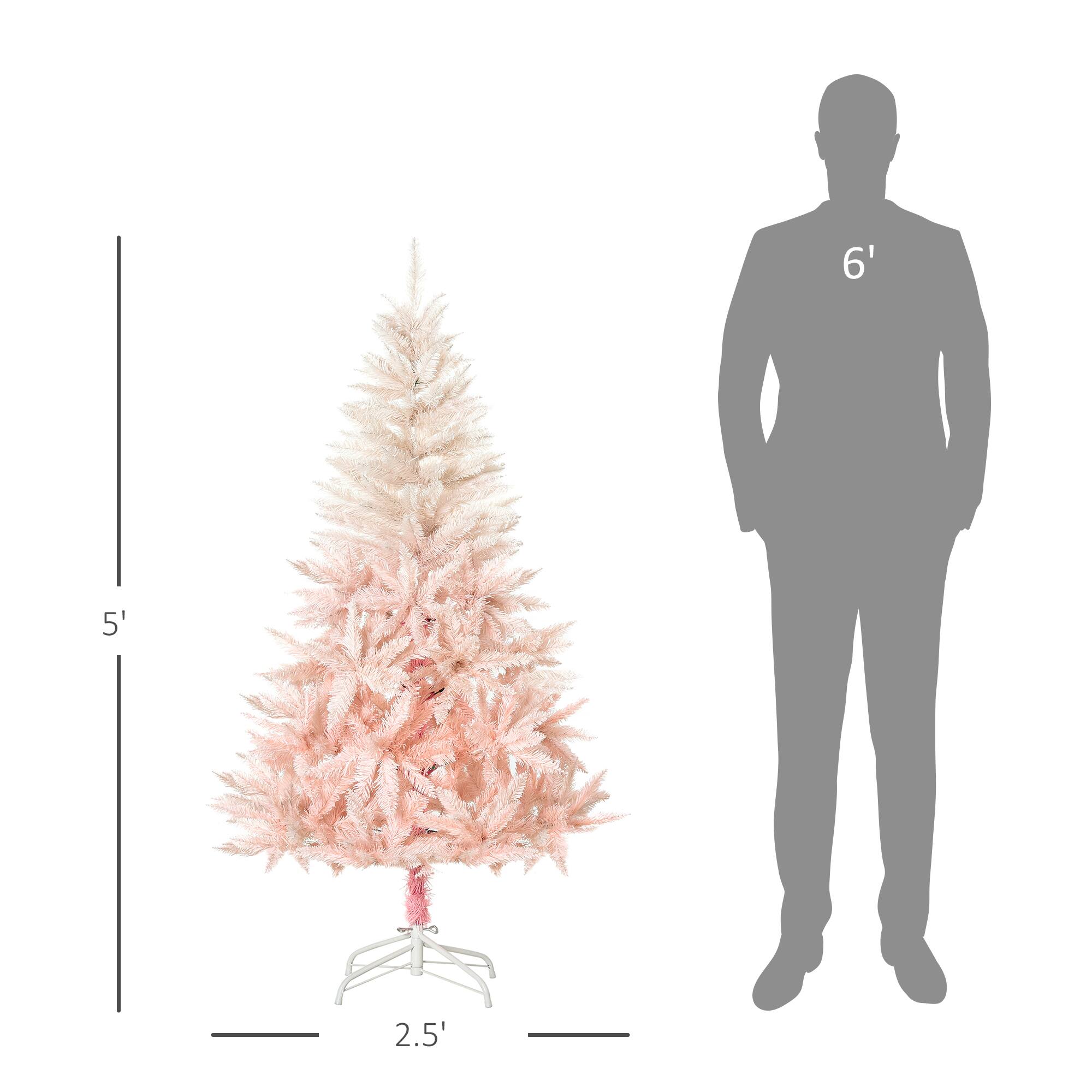 Alt View 2. Homcom - Unlit Spruce Artificial Christmas Tree with Realistic Branches and 450 Tips - Pink.