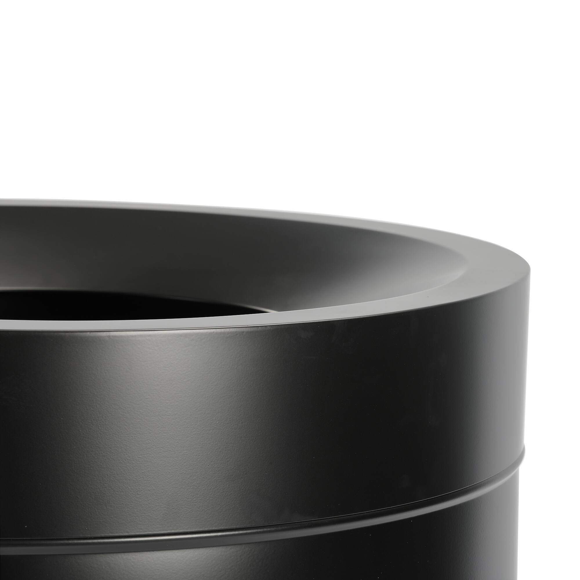 Back. Alpine Industries - 27 Gallon Stainless Steel Commercial Indoor Trash Can - Black.