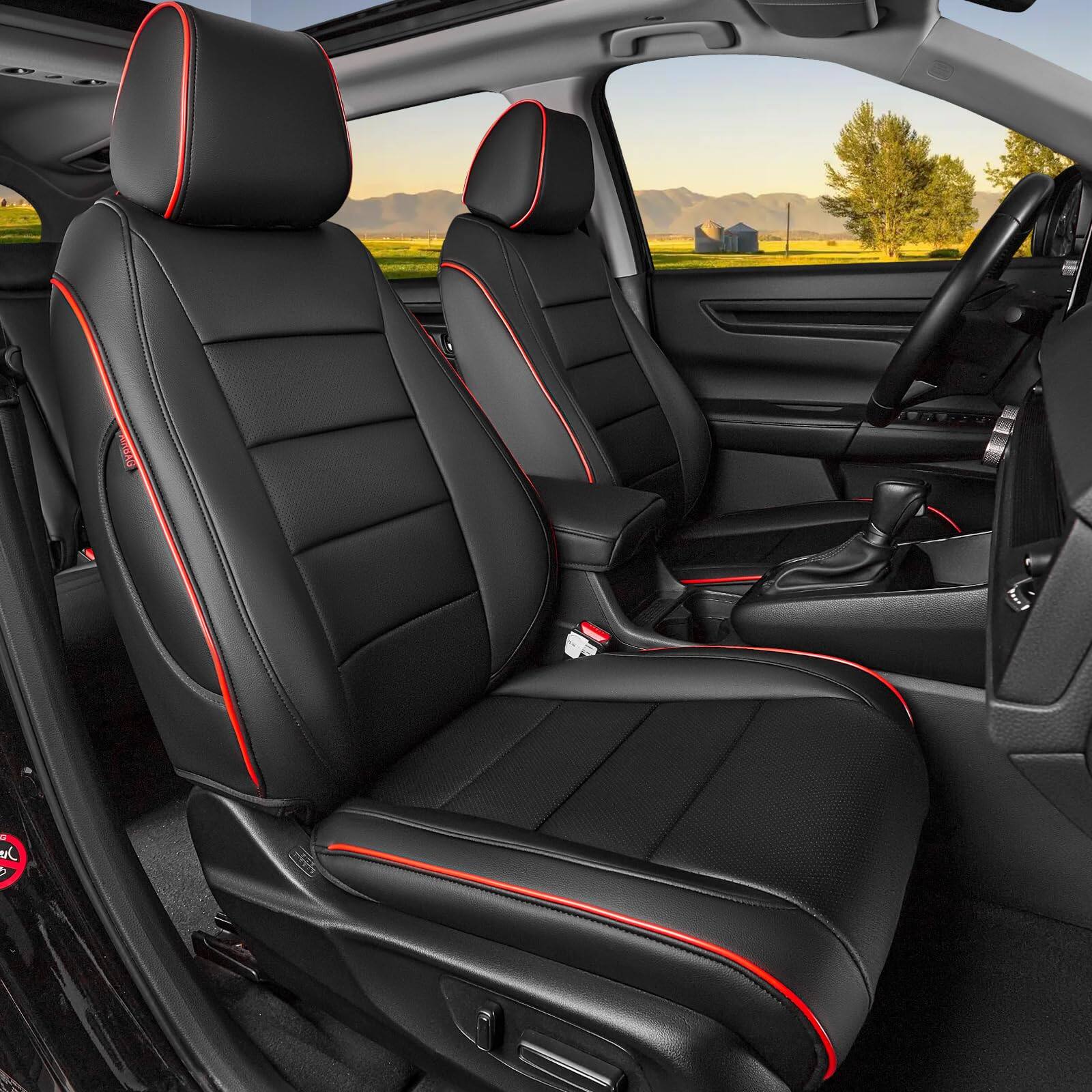 Front. COTTAGE - Fit Crv Car Seat Covers Full Set For Honda Cr v Lx ex ex l sport touring special Edition Hybrid Model - Black/Beige 2023-2026 CRV.